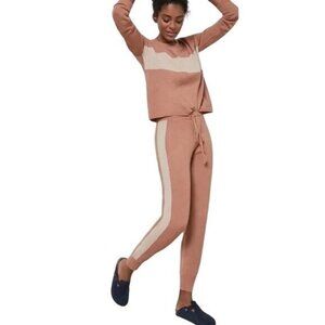 Anthro Saturday Sunday Tan Side Stripe Clara Knit Jogger Pants Plus Size 2X